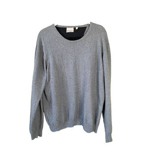 Hickey Freeman Sweater Mens Size XL Gray Cotton Cashmere Preppy Casual Pullover